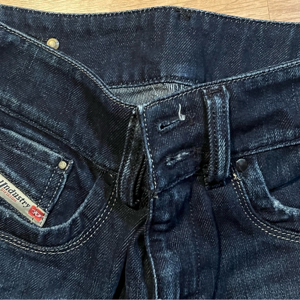 Low rise boot cut jeans